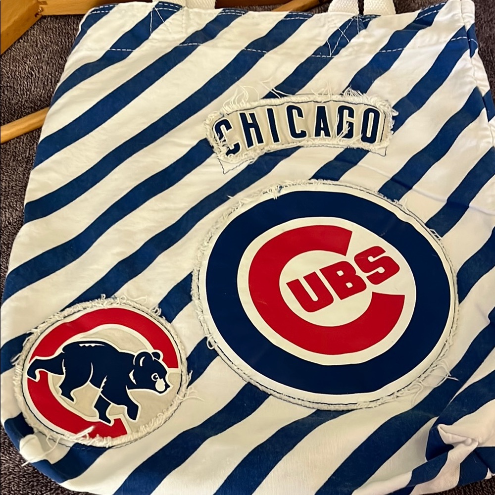 Chicago Cubs Striped Tote Bag